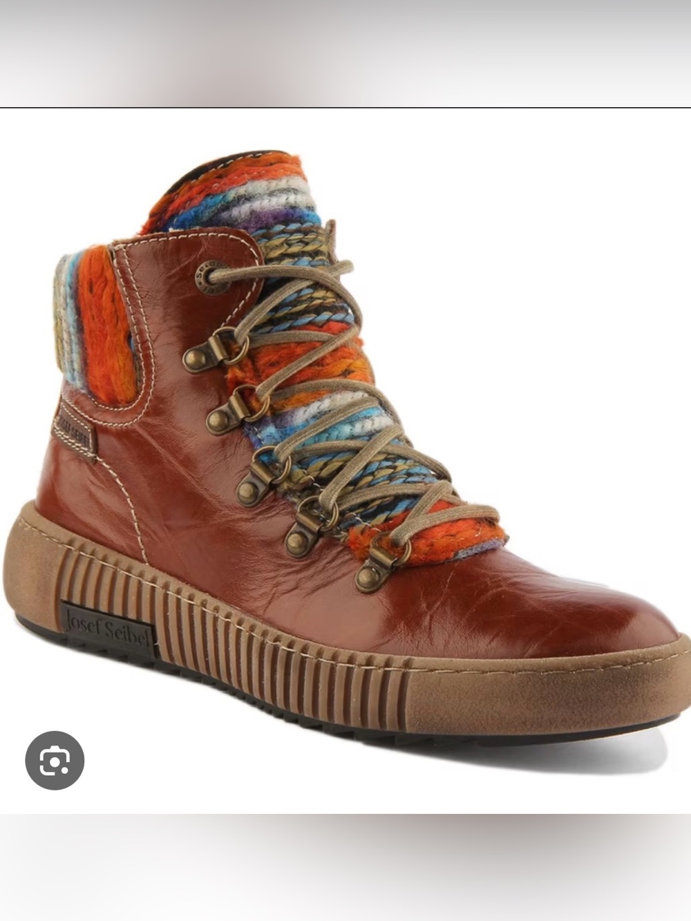 Joseph Seibel Maren boots womens 38 8 brown leather ankle lace up hiking boho